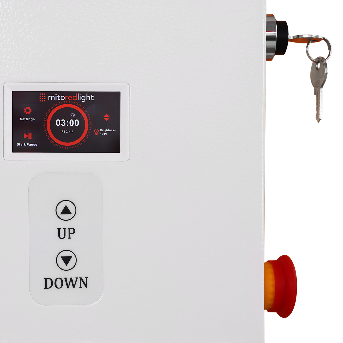 Mito recharge red light bed control panel with timer and operation buttons 